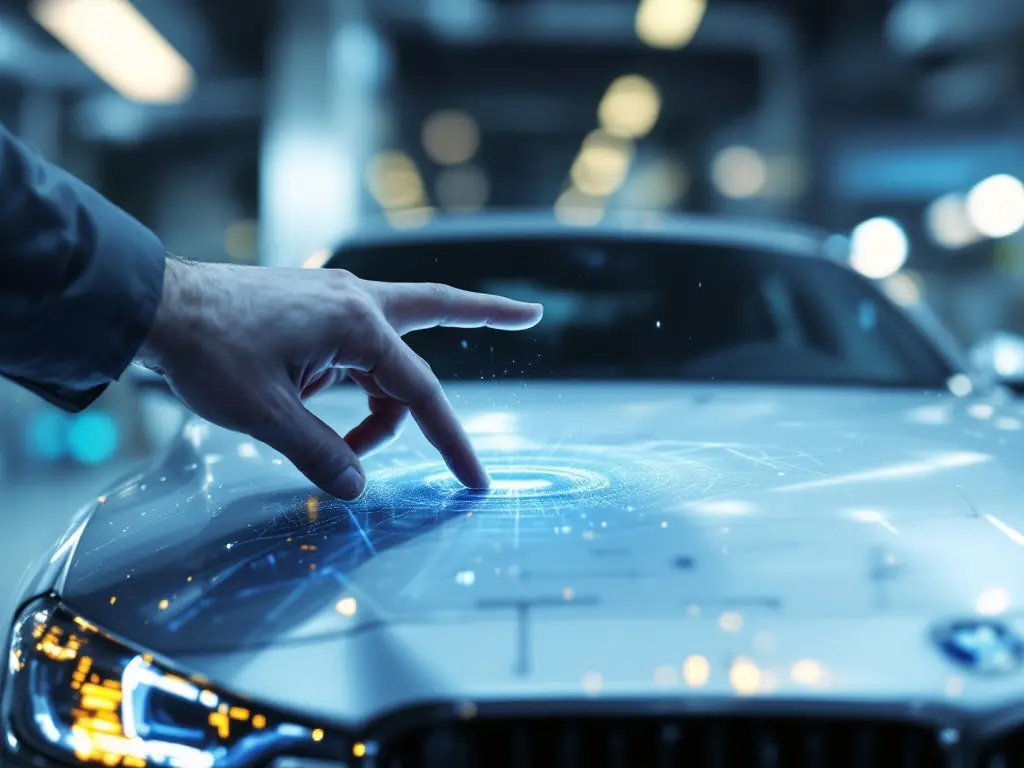 a person touching a car